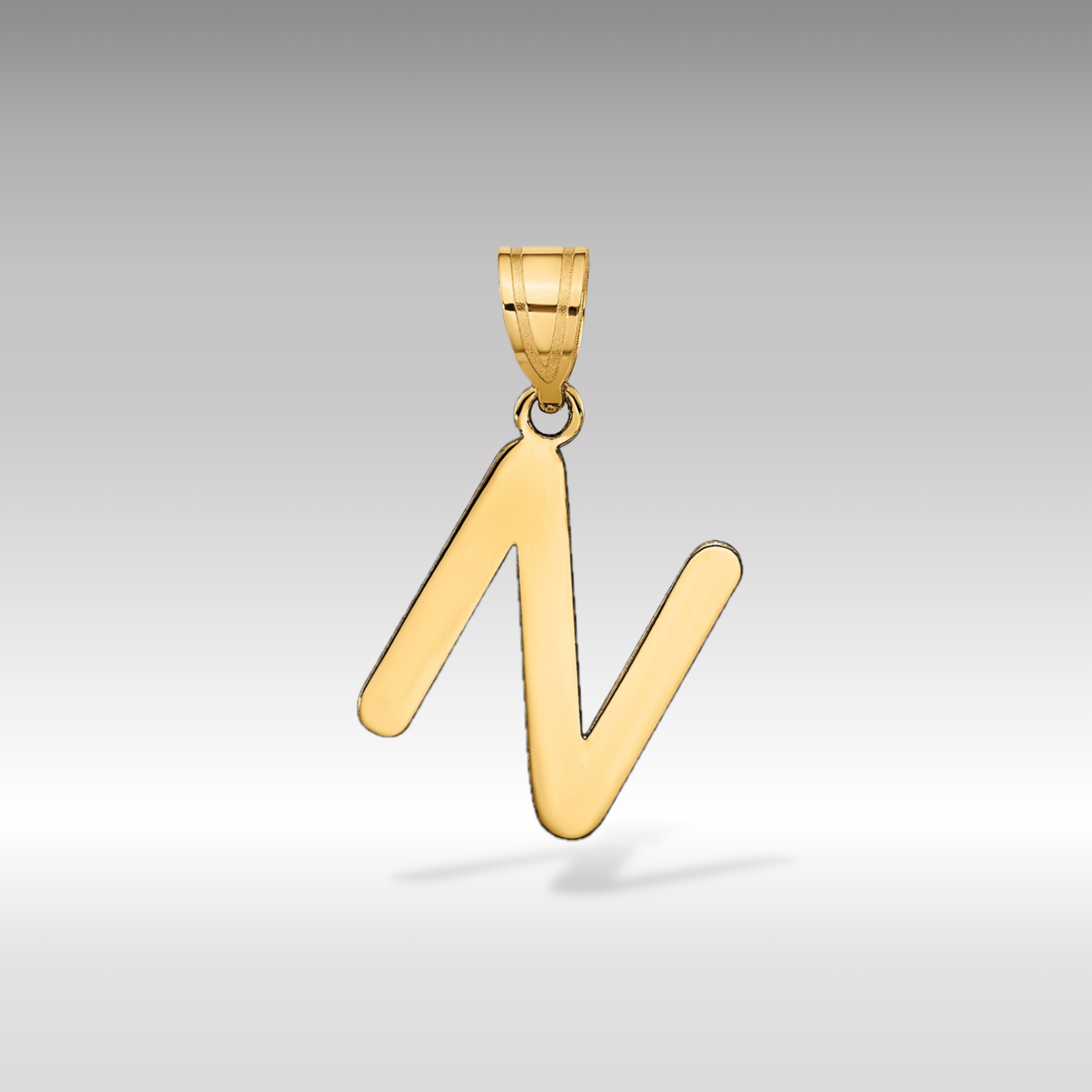 14k Gold Polished Letter 'N' Initial Charm - Charlie & Co. Jewelry