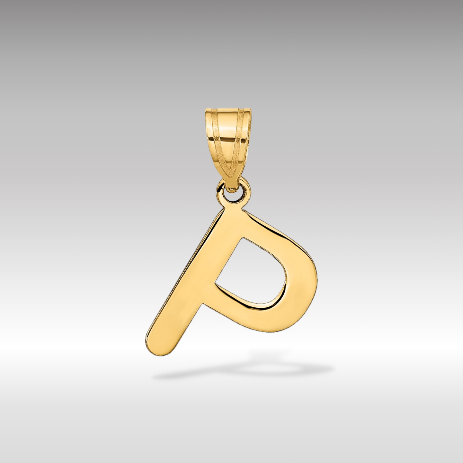 14k Gold Polished Letter 'P' Initial Charm - Charlie & Co. Jewelry