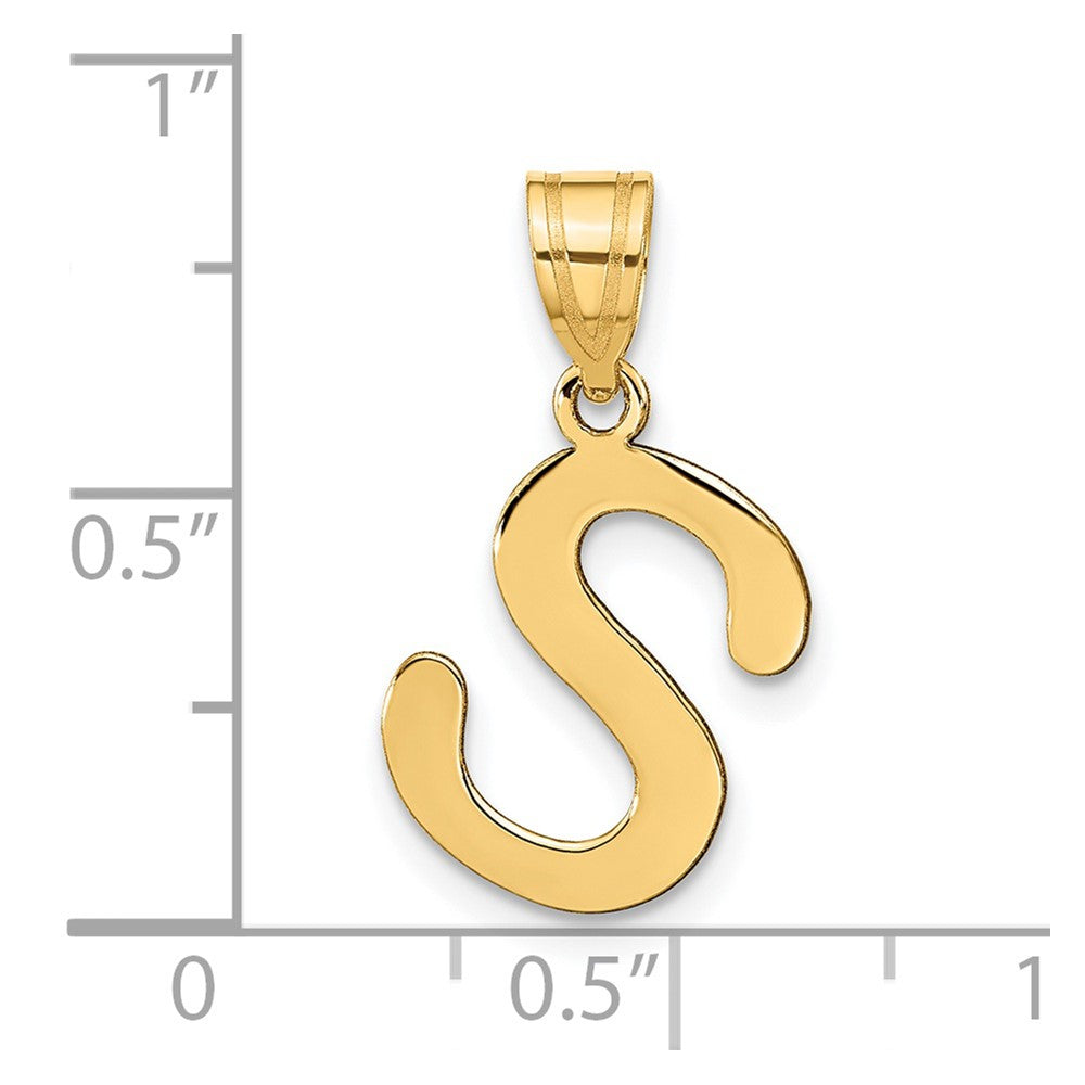 14k Gold Polished Letter 'S' Initial Charm - Charlie & Co. Jewelry