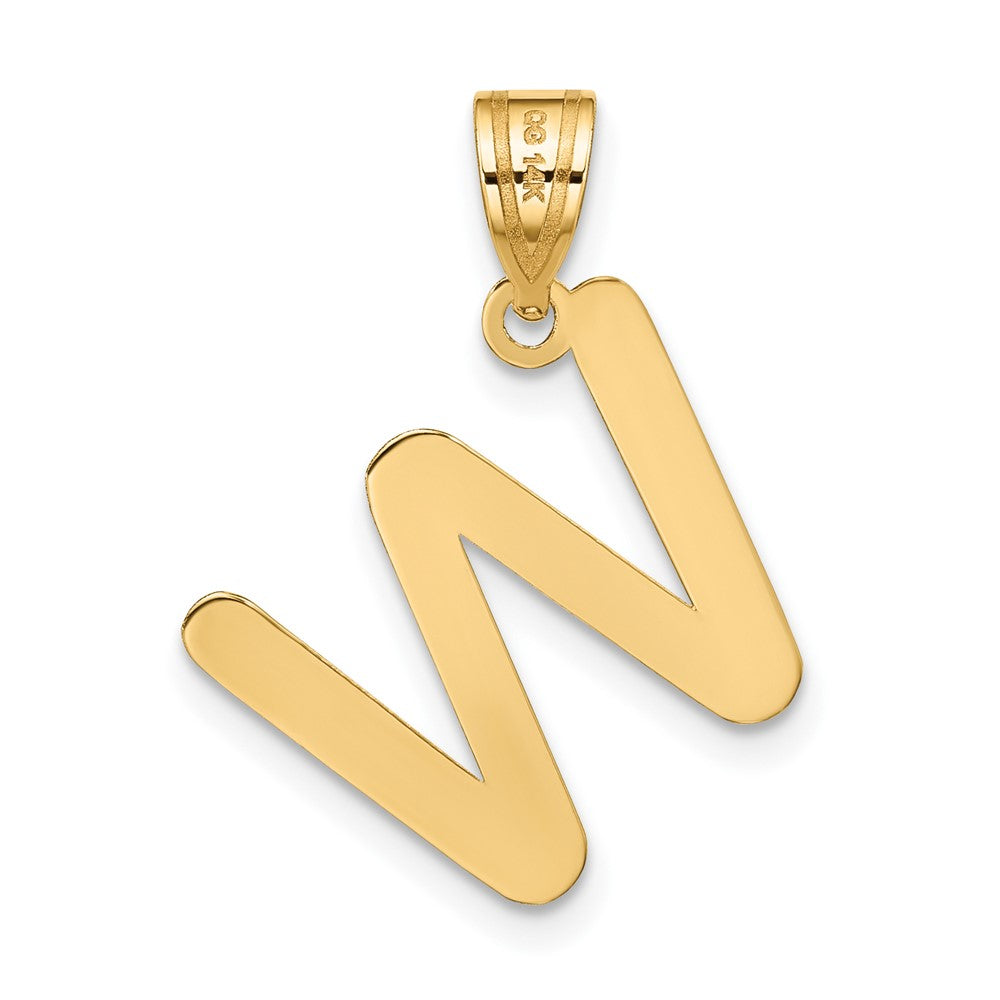 14k Gold Polished Letter 'W' Initial Charm - Charlie & Co. Jewelry
