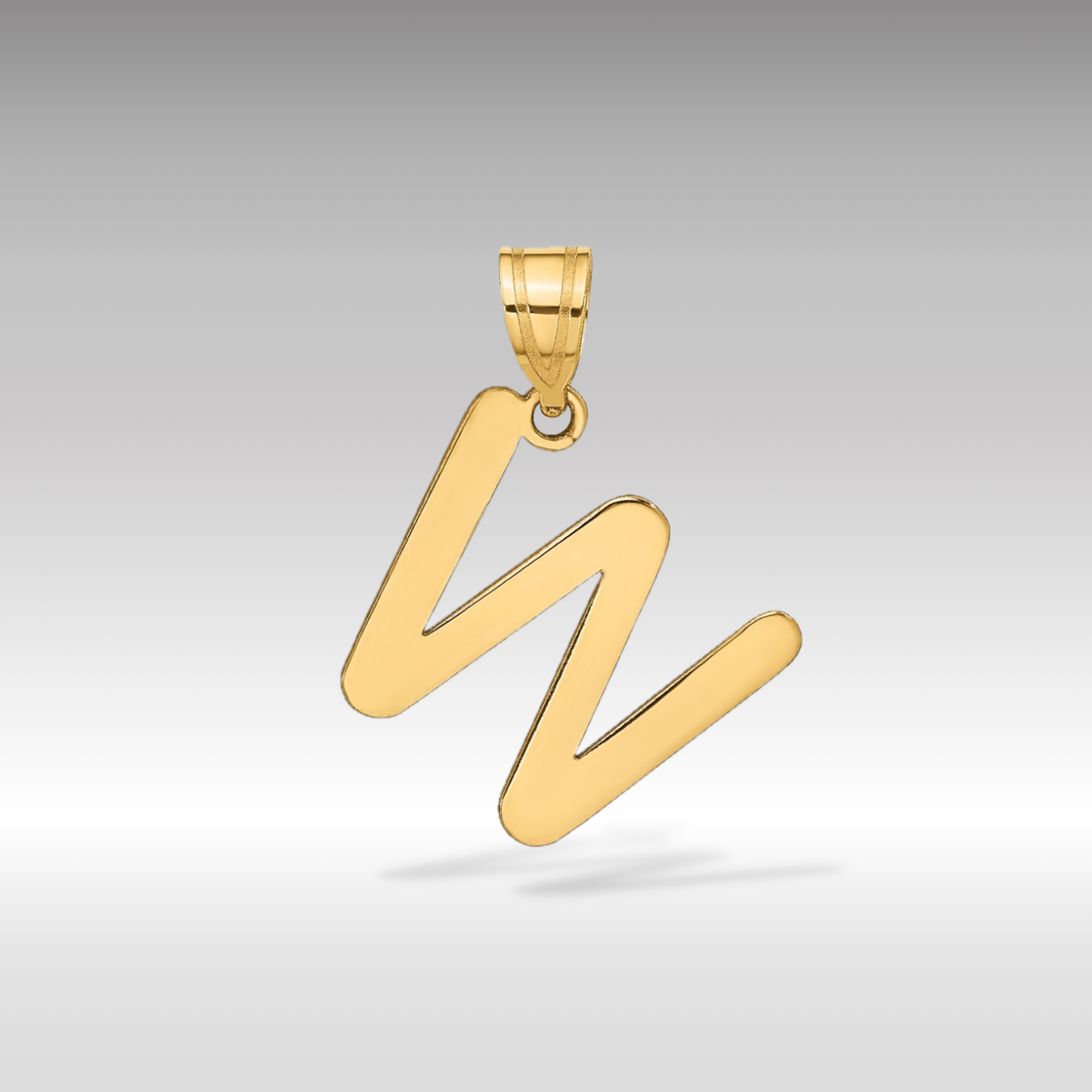 14k Gold Polished Letter 'W' Initial Charm - Charlie & Co. Jewelry