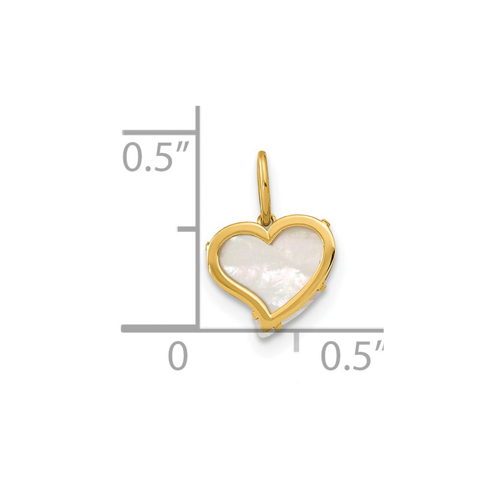 Charlie & Co Jewelry | 14k Polished Mother Of Pearl Heart Pendant - Model YC1482