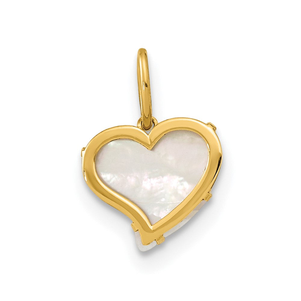Charlie & Co Jewelry | 14k Polished Mother Of Pearl Heart Pendant - Model YC1482