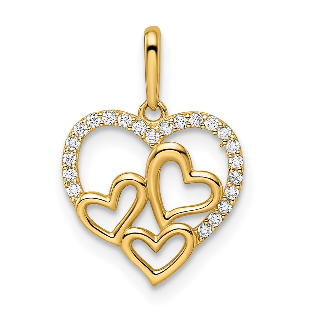 Charlie & Co Jewelry | 14k Cz Hearts Pendant - Model YC1483