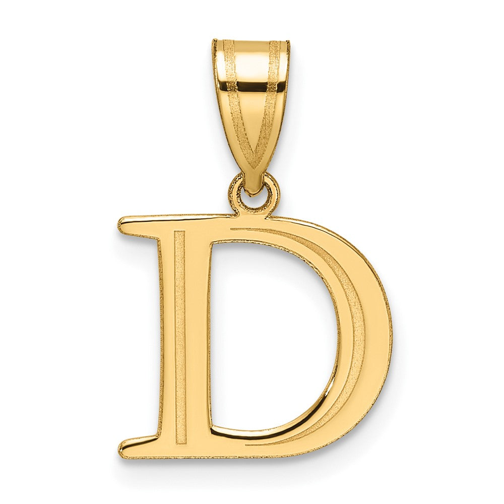 Charlie & Co Jewelry | 14k Polished Etched Letter D Initial Pendant - Model YC1539D