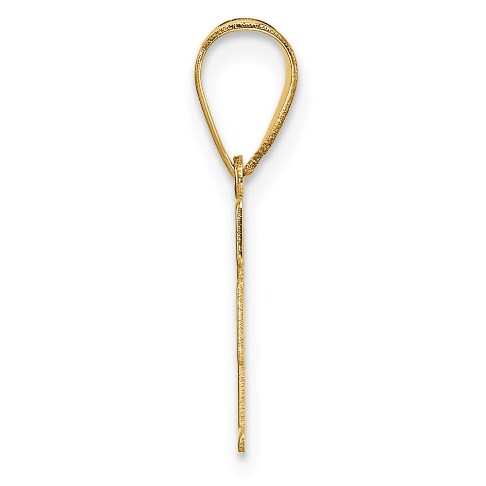 Charlie & Co Jewelry | 14k Polished Etched Letter F Initial Pendant - Model YC1539F