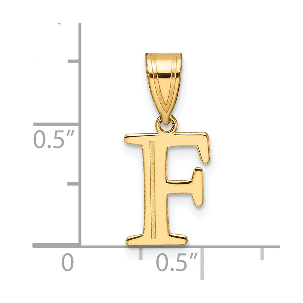 Charlie & Co Jewelry | 14k Polished Etched Letter F Initial Pendant - Model YC1539F