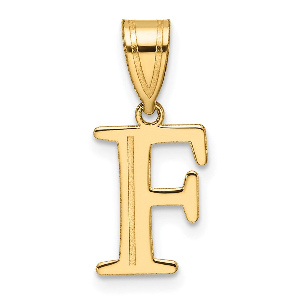 Charlie & Co Jewelry | 14k Polished Etched Letter F Initial Pendant - Model YC1539F