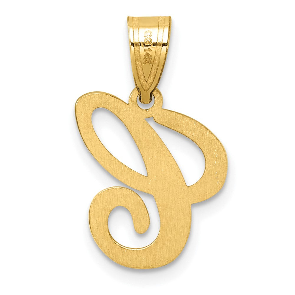 14K Gold Large Letter "C" Script Initial Pendant - Charlie & Co. Jewelry