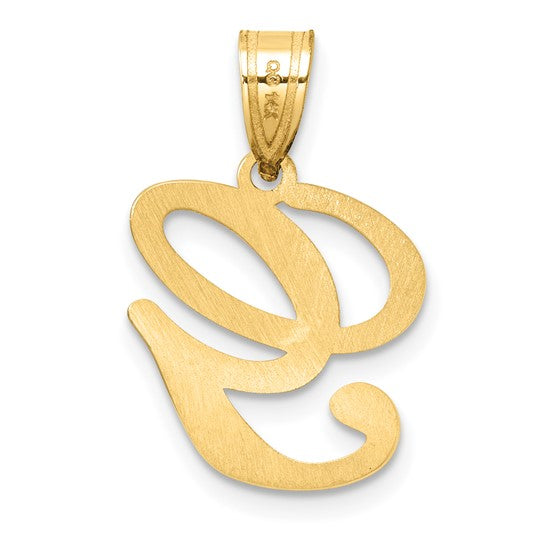 14K Gold Large Letter "G" Script Initial Pendant - Charlie & Co. Jewelry