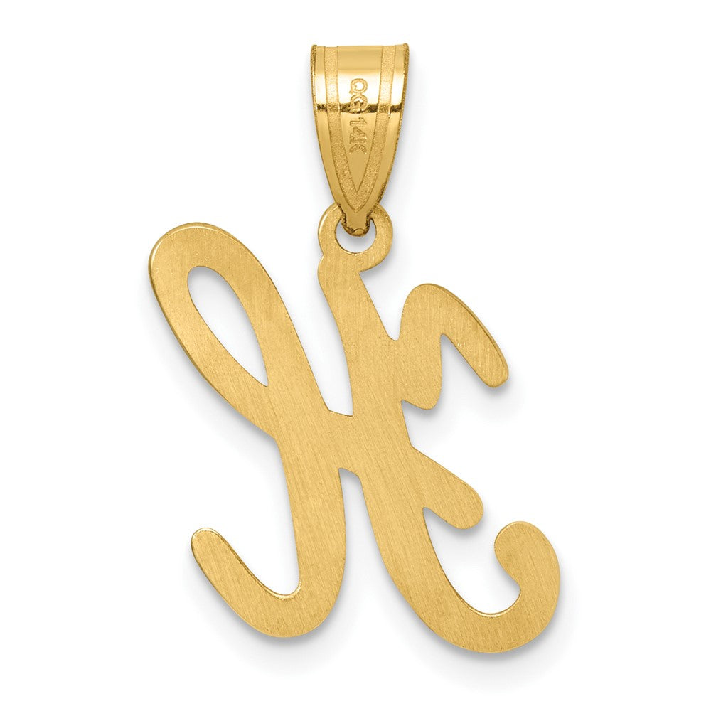 14K Gold Large Letter "H" Script Initial Pendant - Charlie & Co. Jewelry