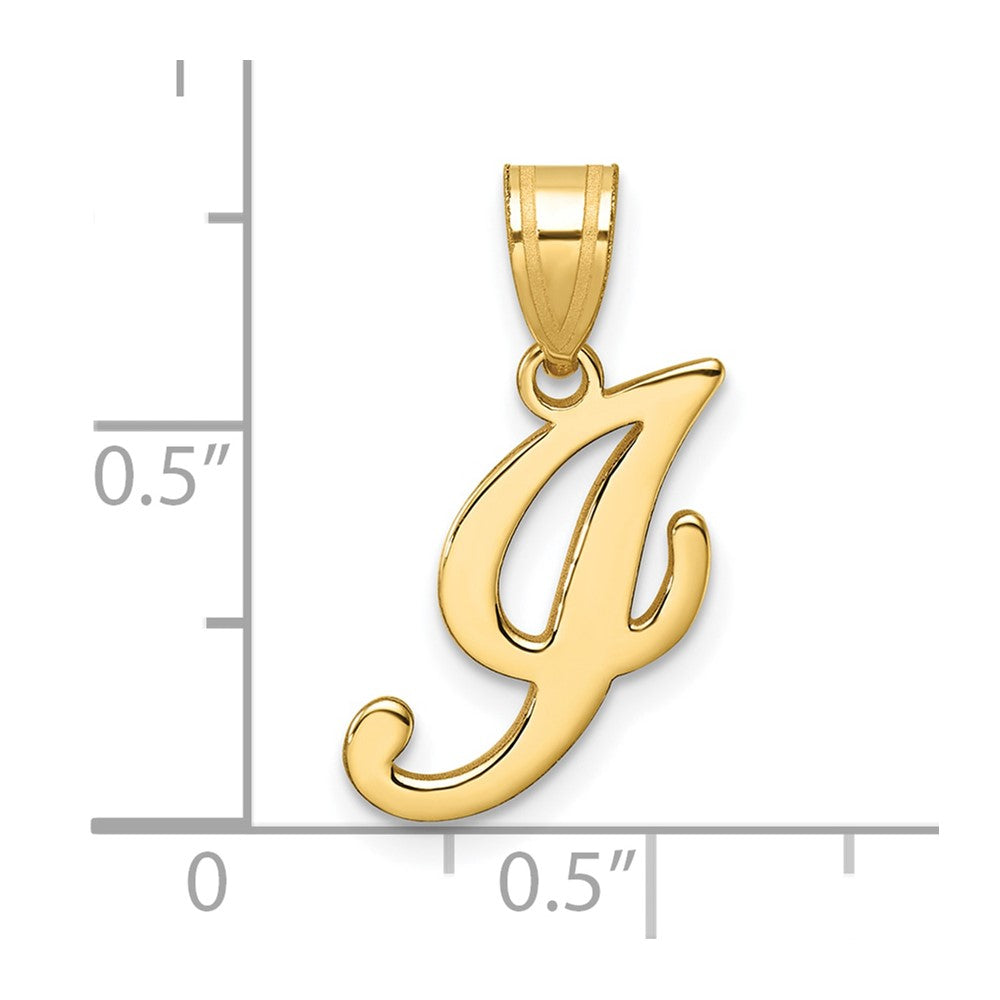 14K Gold Large Letter "I" Script Initial Pendant - Charlie & Co. Jewelry