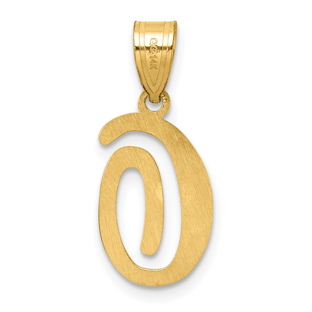 14K Gold Large Letter "O" Script Initial Pendant - Charlie & Co. Jewelry