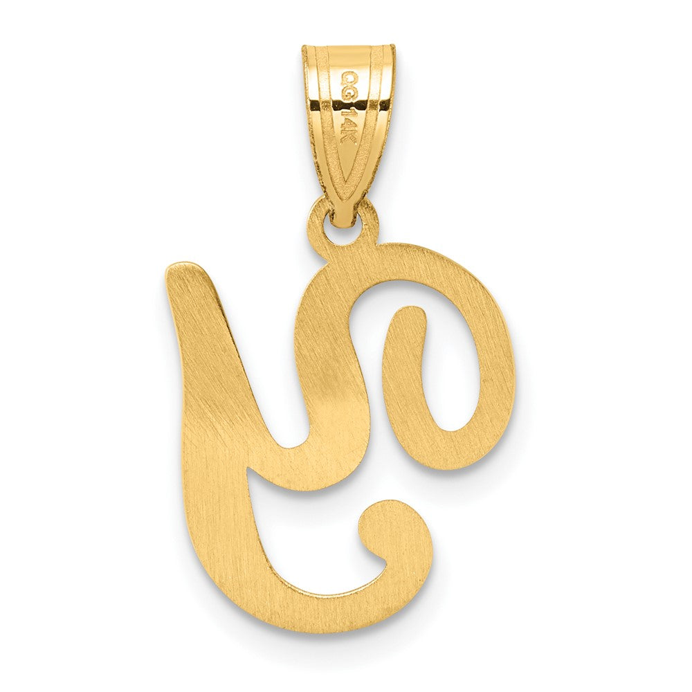 14K Gold Large Letter "Y" Script Initial Pendant - Charlie & Co. Jewelry