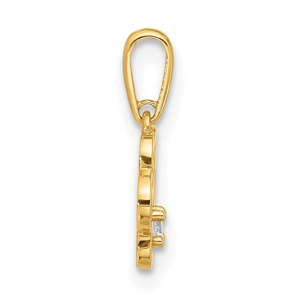 14K Gold Polished CZ Paw Print Pendant - Charlie & Co. Jewelry