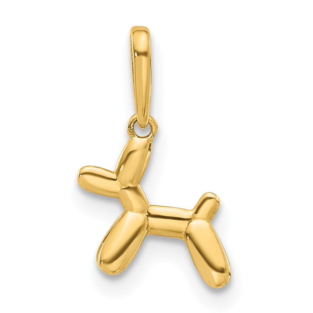 14K Gold Polished 3D Balloon Puppy Pendant - Charlie & Co. Jewelry