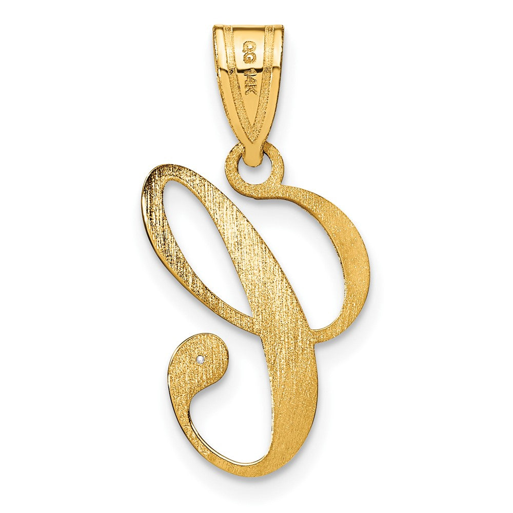 Gold Script Letter C Initial Pendant with Diamond - Model YC252C - Charlie & Co. Jewelry