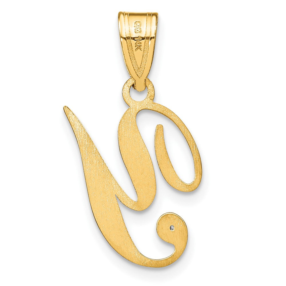 Gold Script Letter Y Initial Pendant with Diamond - Model YC252Y - Charlie & Co. Jewelry