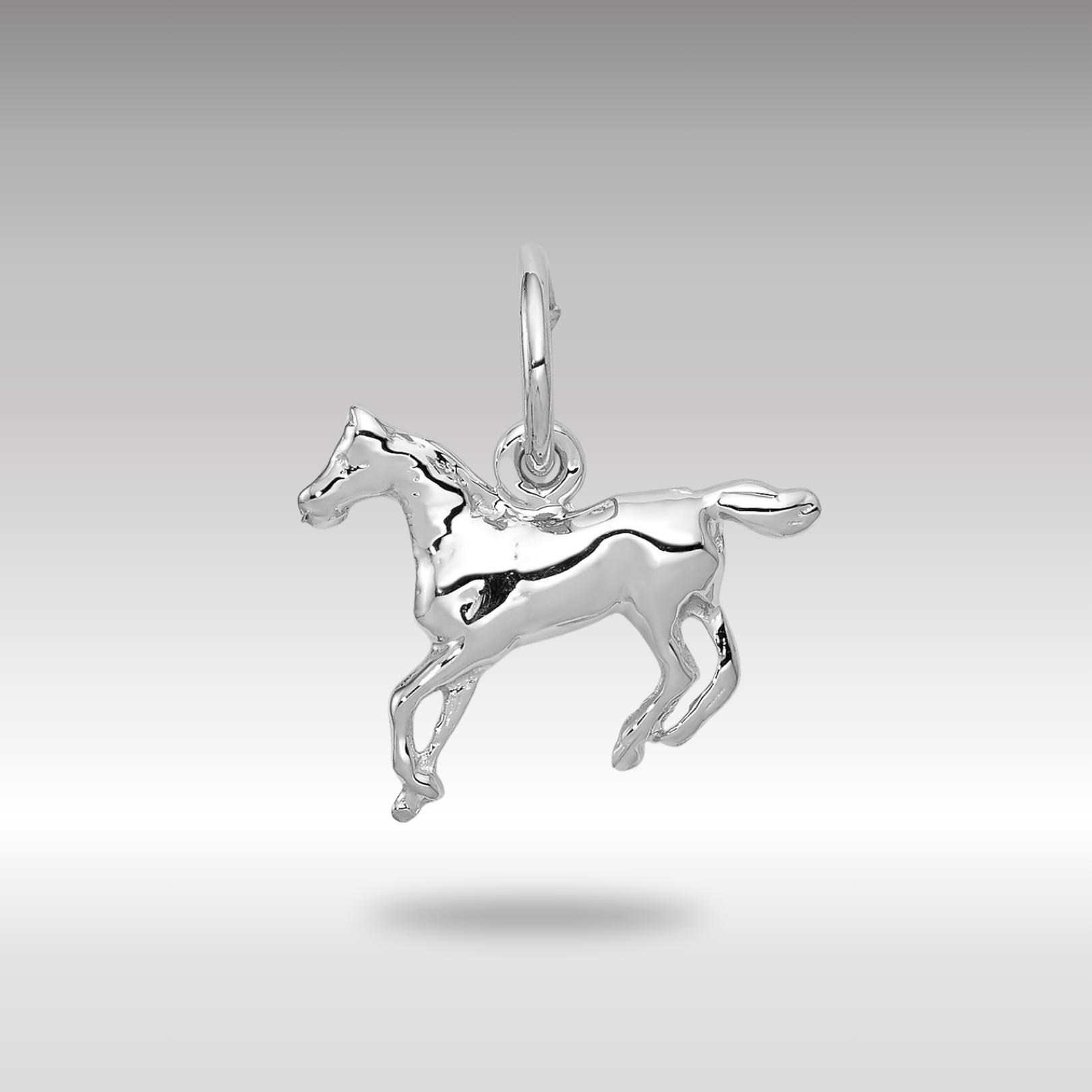 White Gold Horse Pendant - Charlie & Co. Jewelry