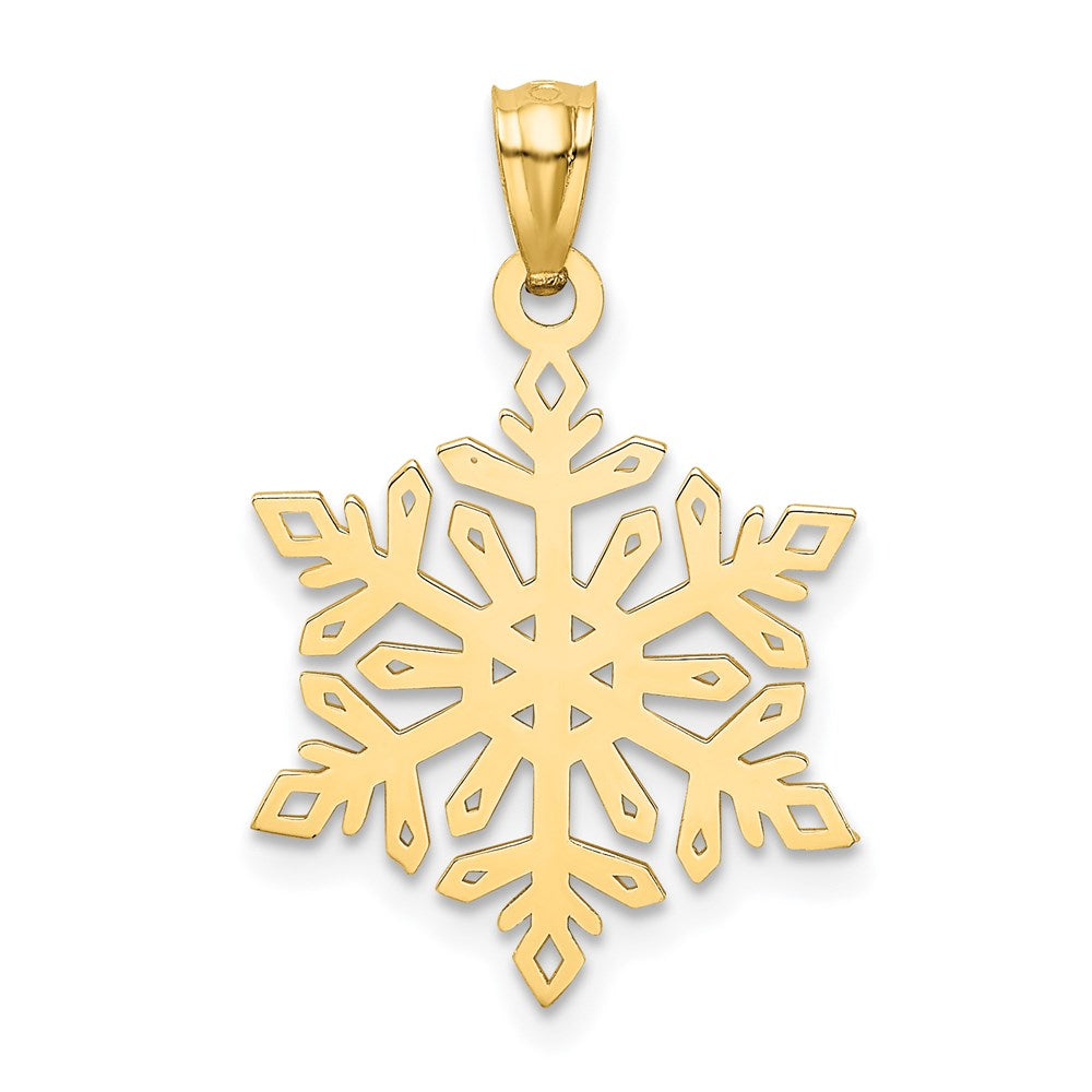14K Gold Diamond-Cut Snowflake Charm - Charlie & Co. Jewelry