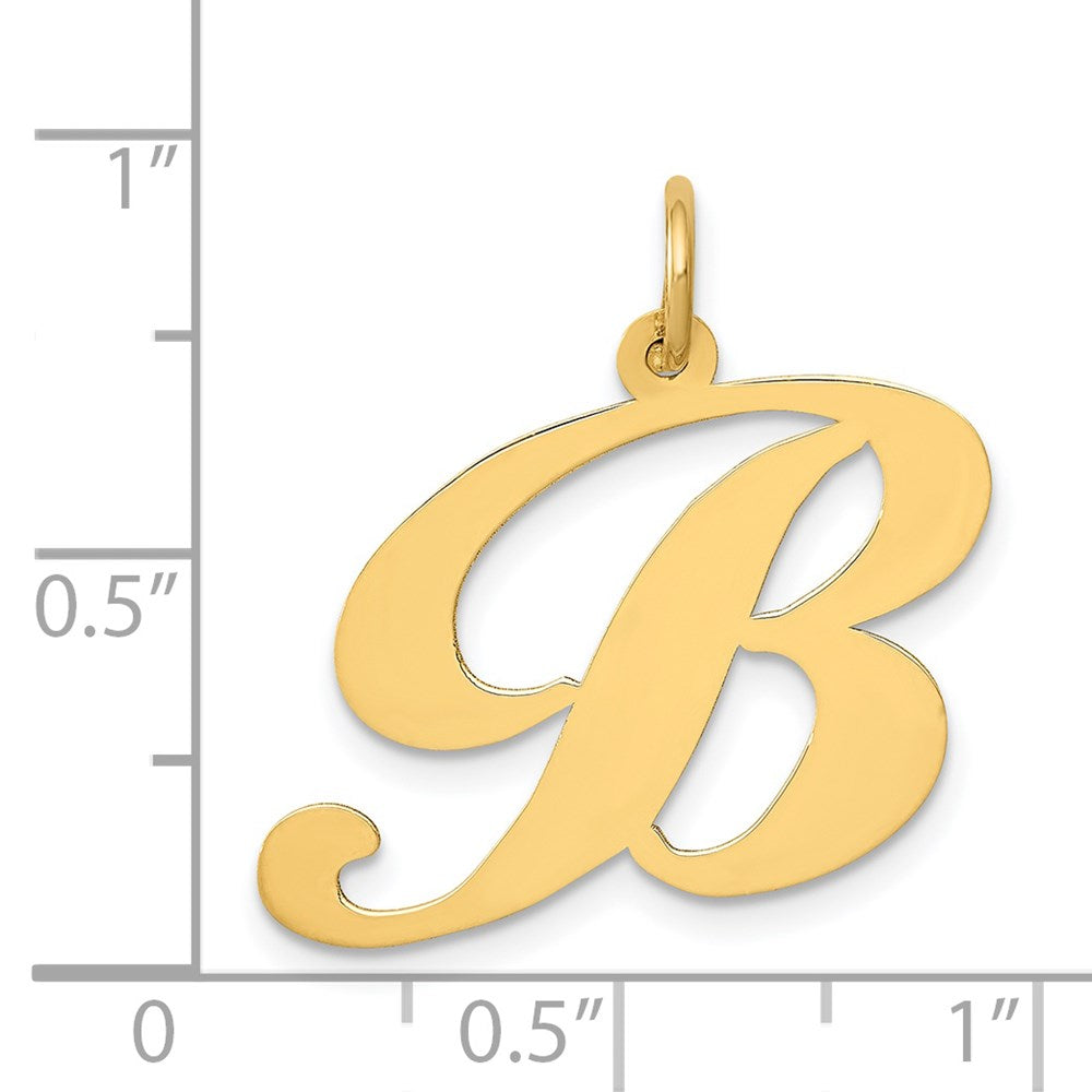 Charlie & Co Jewelry | 14k Large Fancy Script Letter B Initial Charm - Model YC654B