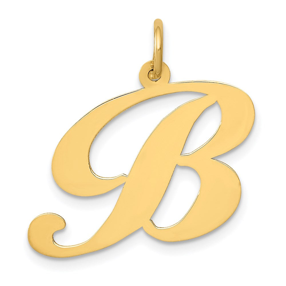 Charlie & Co Jewelry | 14k Large Fancy Script Letter B Initial Charm - Model YC654B