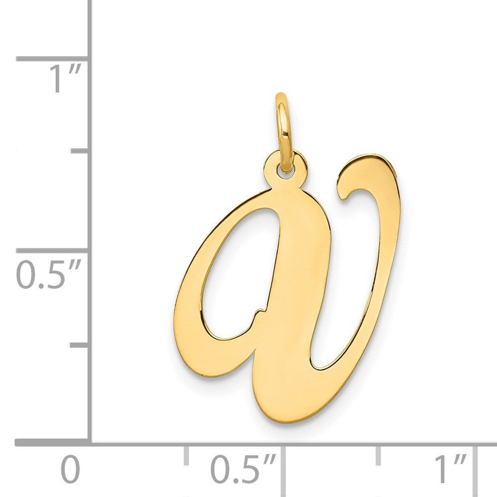 Charlie & Co Jewelry | 14k Large Fancy Script Letter V Initial Charm - Model YC654V