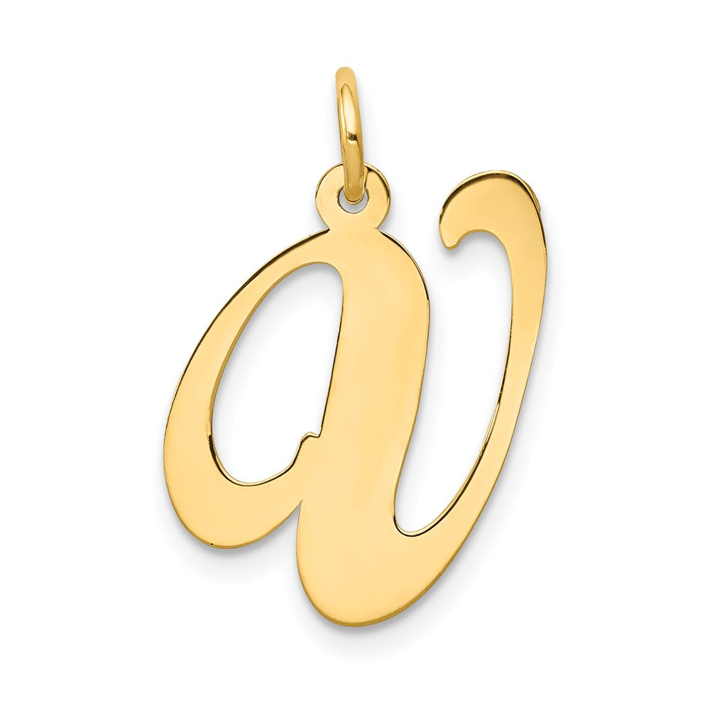 Charlie & Co Jewelry | 14k Large Fancy Script Letter V Initial Charm - Model YC654V