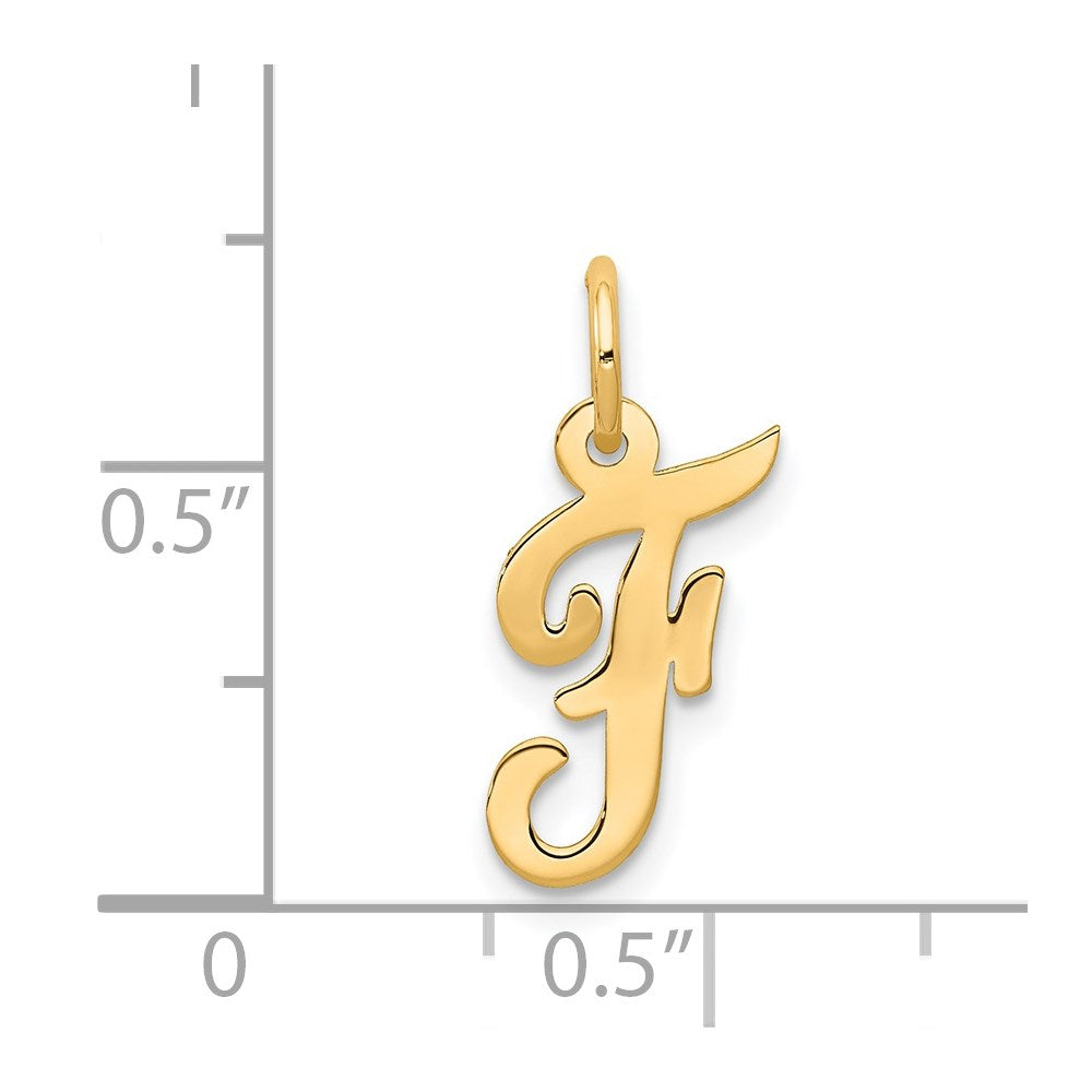 Charlie & Co Jewelry | 14k Small Script Letter F Initial Charm - Model YC658F