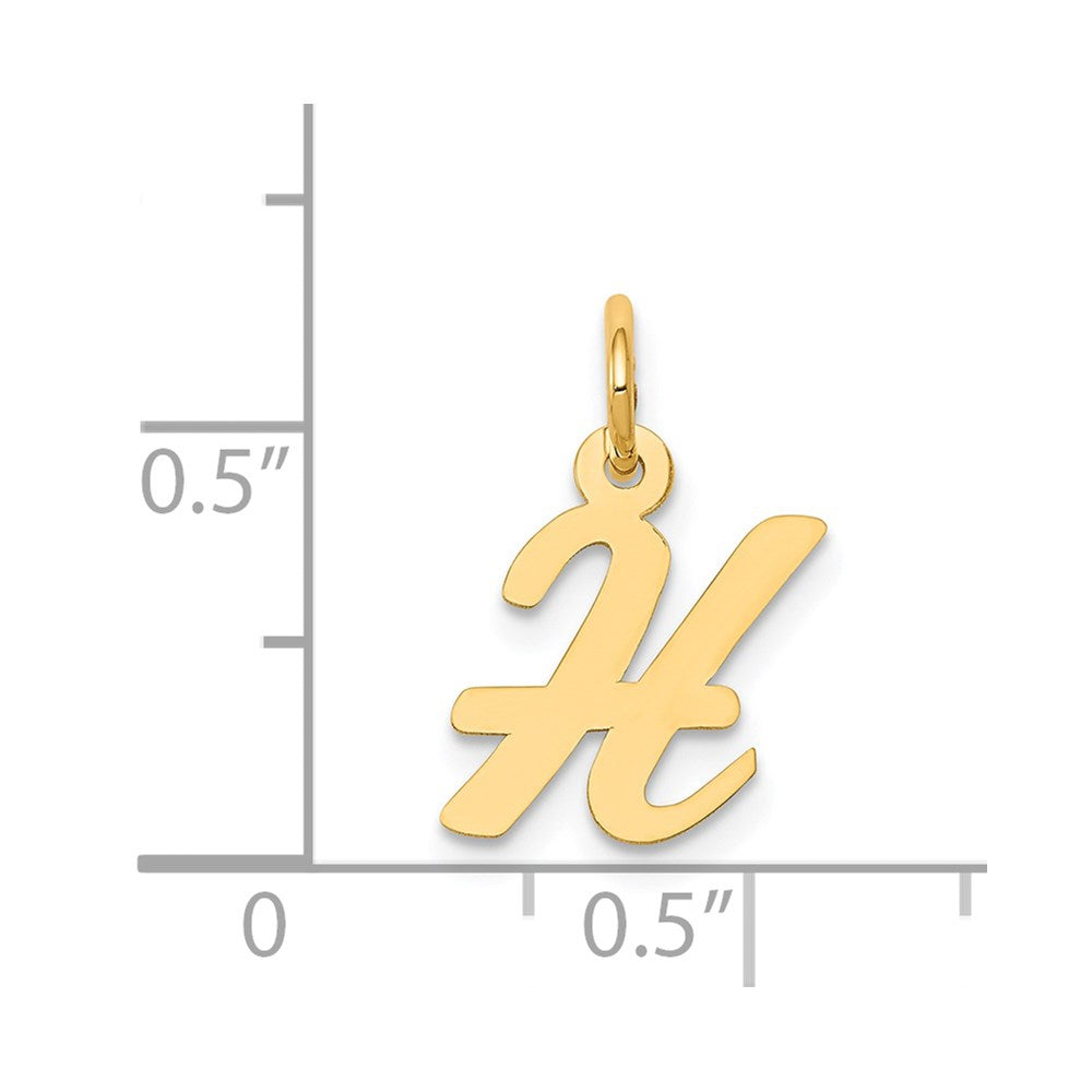 Charlie & Co Jewelry | 14k Small Script Letter H Initial Charm - Model YC658H
