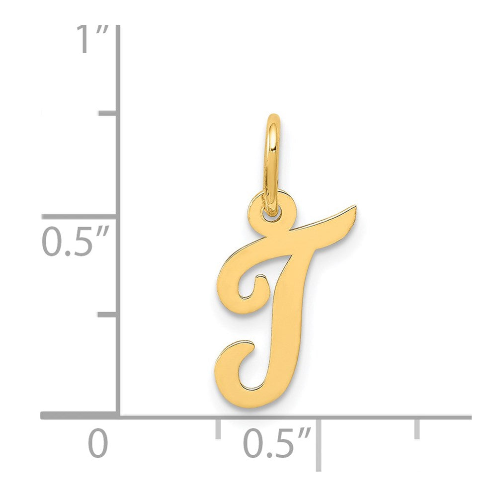 Charlie & Co Jewelry | 14k Small Script Letter T Initial Charm - Model YC658T