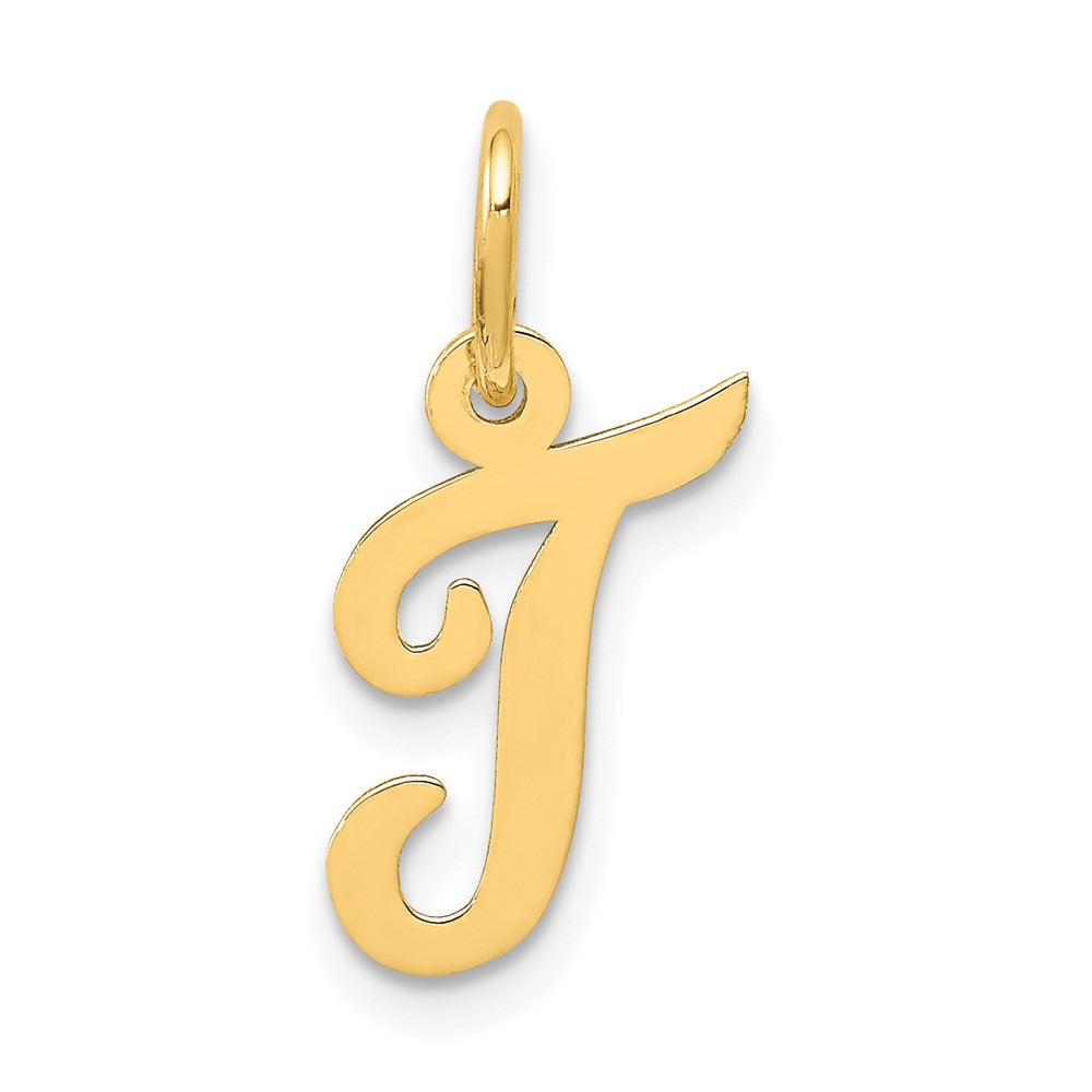 Charlie & Co Jewelry | 14k Small Script Letter T Initial Charm - Model YC658T
