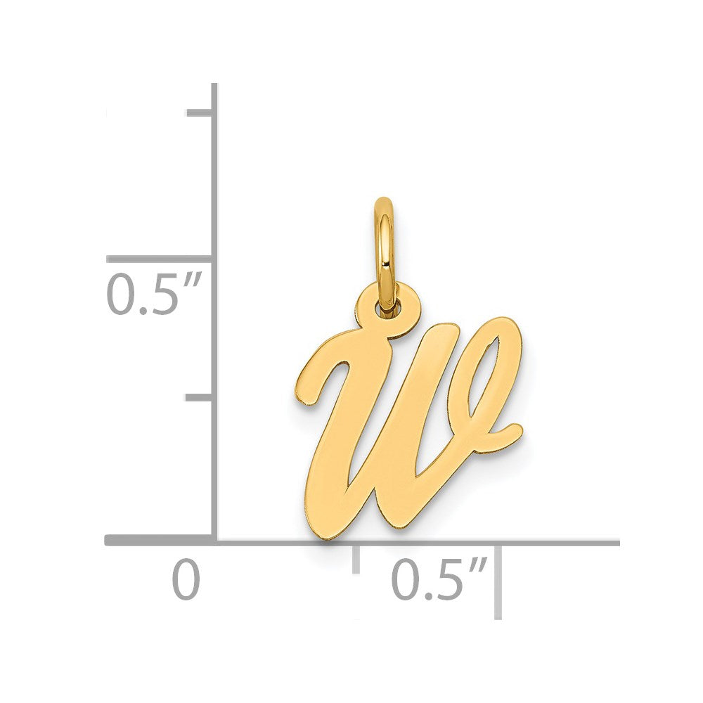 Charlie & Co Jewelry | 14k Small Script Letter W Initial Charm - Model YC658W