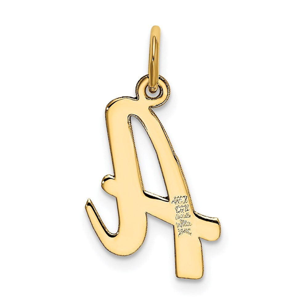 14K Gold Script Letter "A" Initial Pendant - Charlie & Co. Jewelry