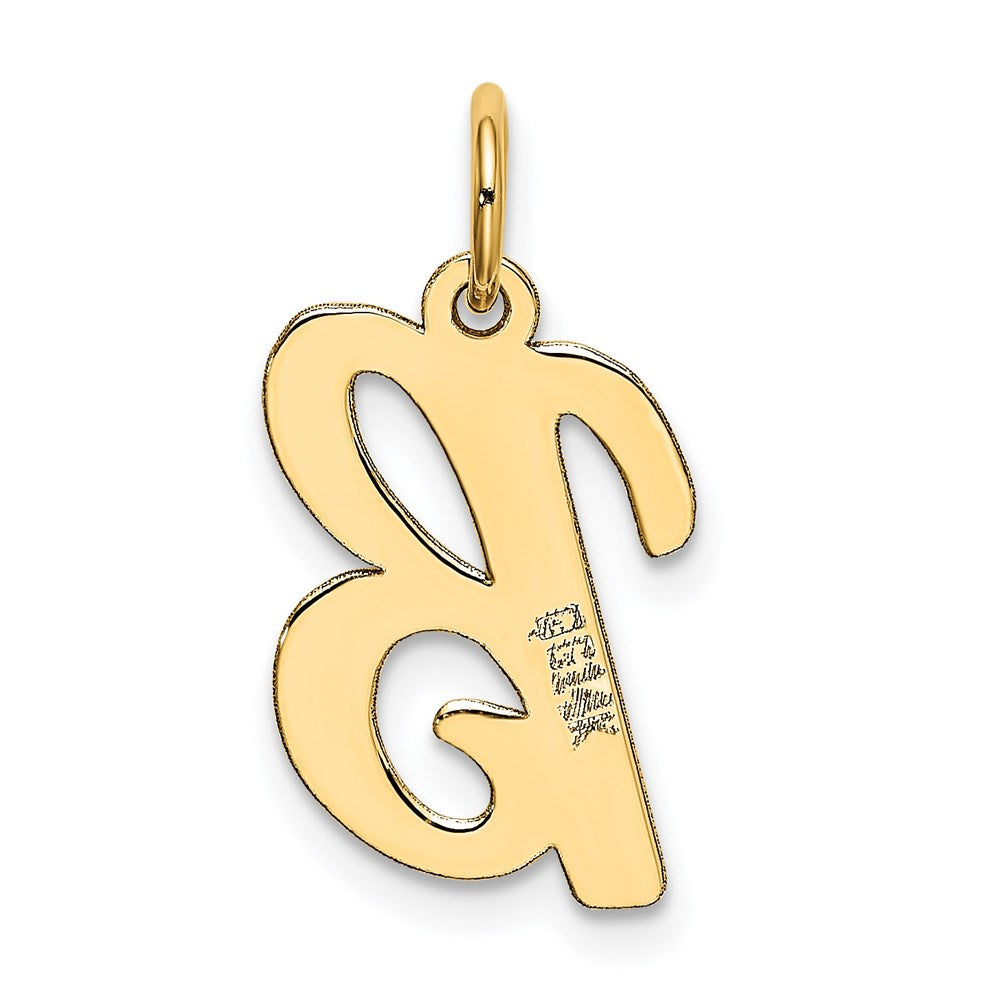 14K Gold Script Letter "B" Initial Pendant - Charlie & Co. Jewelry