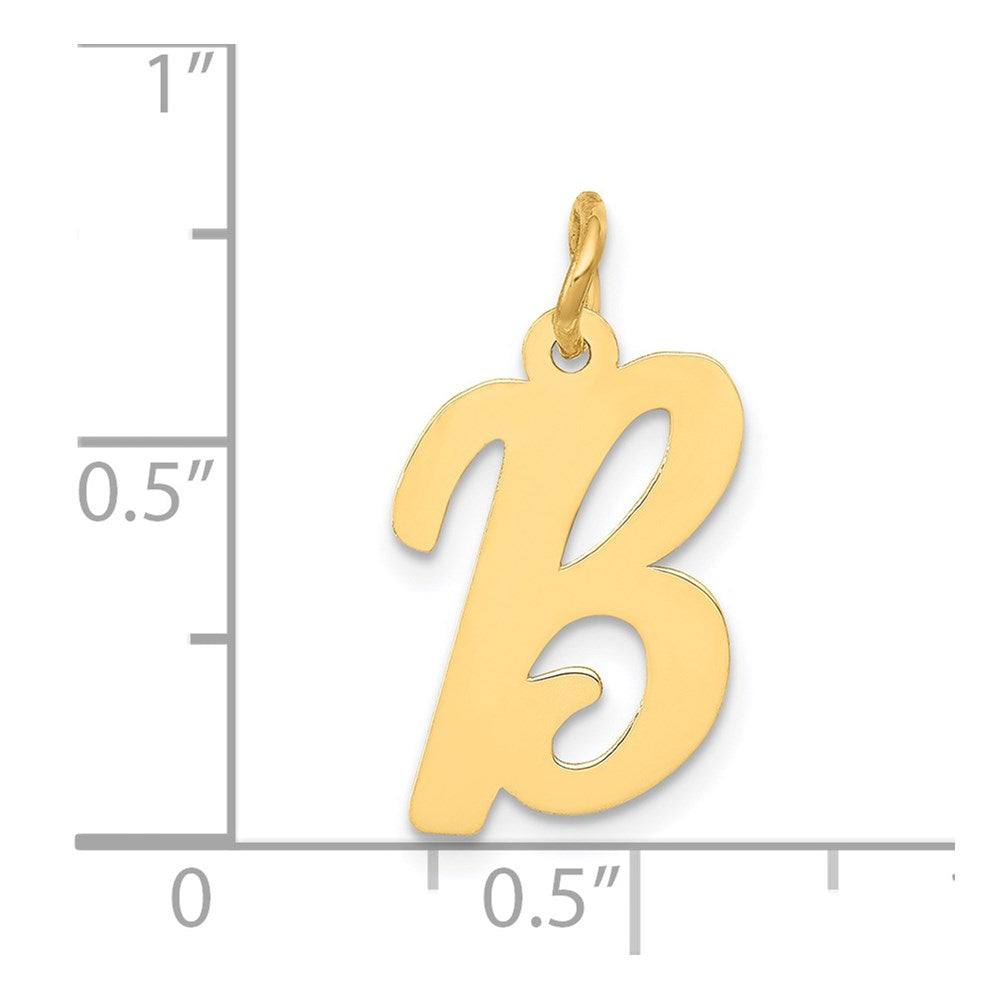 14K Gold Script Letter "B" Initial Pendant - Charlie & Co. Jewelry