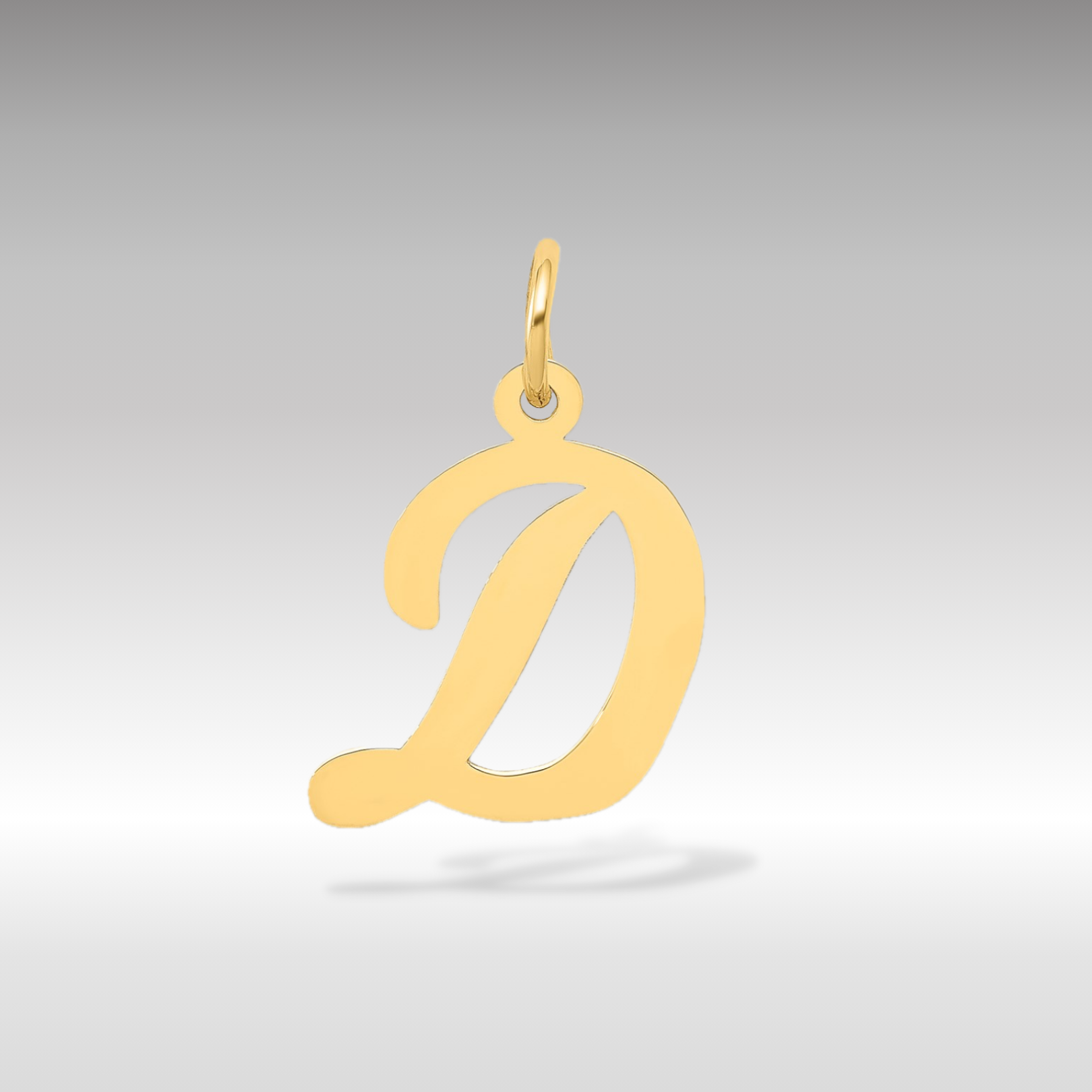 14K Gold Script Letter "D" Initial Pendant - Charlie & Co. Jewelry