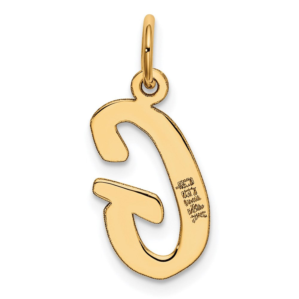 14K Gold Script Letter "G" Initial Pendant - Charlie & Co. Jewelry