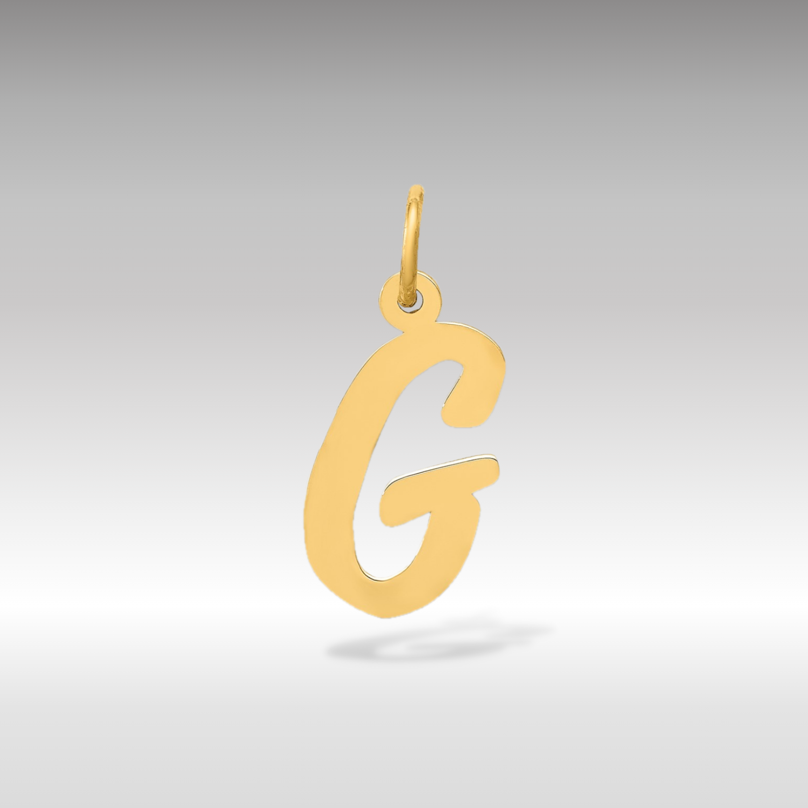 14K Gold Script Letter "G" Initial Pendant - Charlie & Co. Jewelry