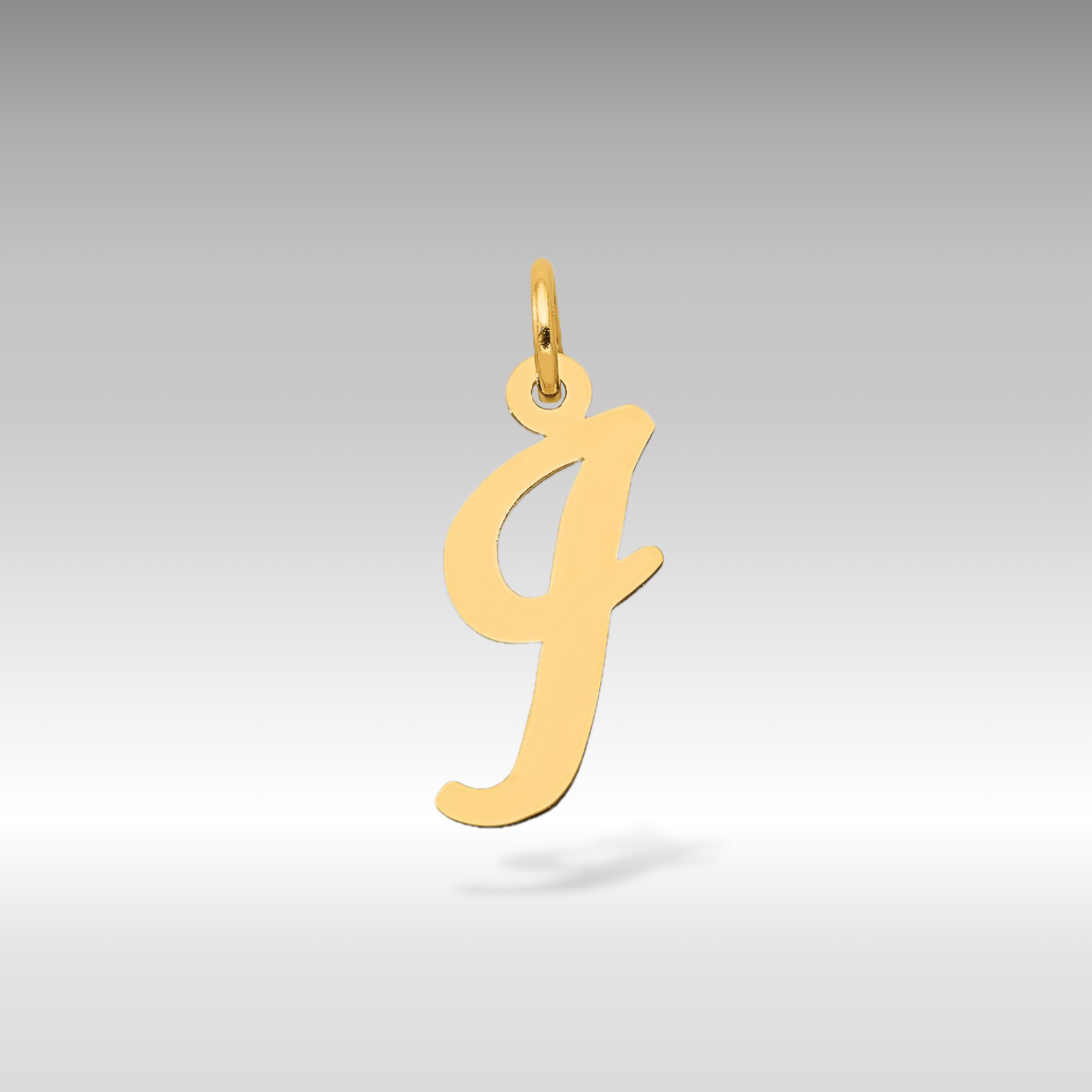 14K Gold Script Letter "I" Initial Pendant - Charlie & Co. Jewelry