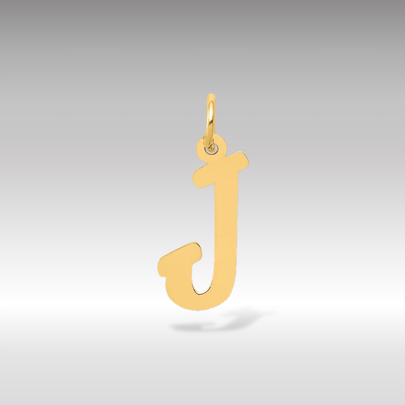 14K Gold Script Letter "J" Initial Pendant - Charlie & Co. Jewelry