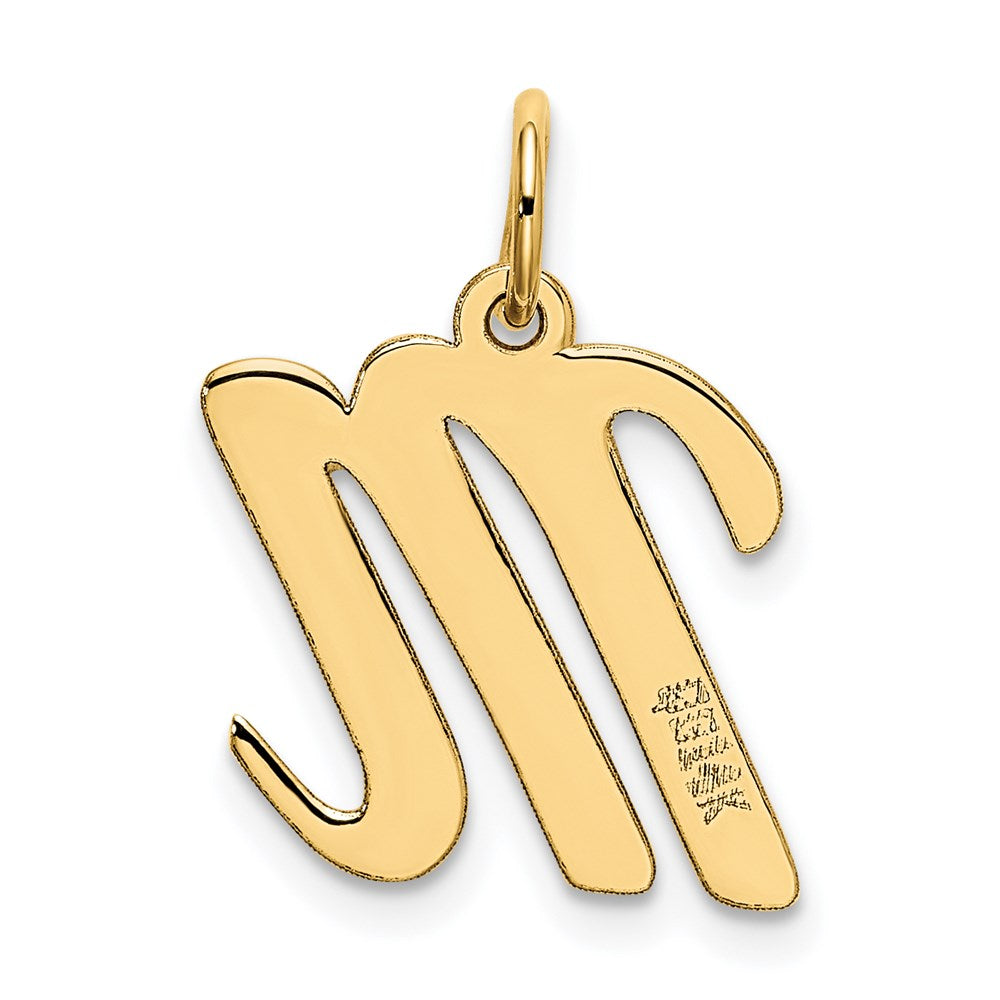 14K Gold Script Letter "M" Initial Pendant - Charlie & Co. Jewelry