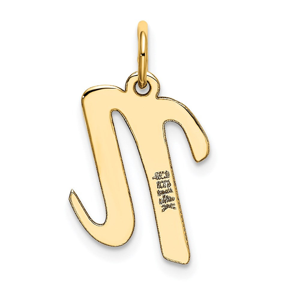 14K Gold Script Letter "N" Initial Pendant - Charlie & Co. Jewelry