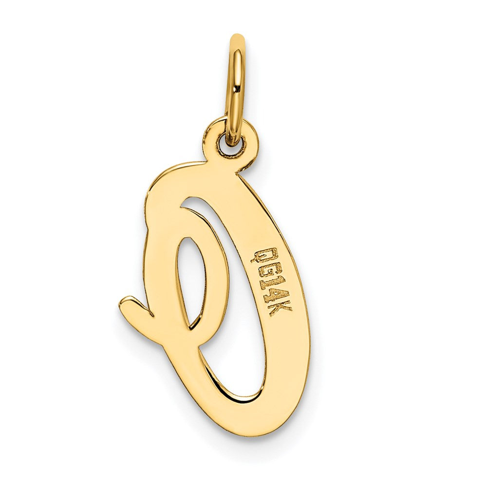 14K Gold Script Letter "O" Initial Pendant - Charlie & Co. Jewelry