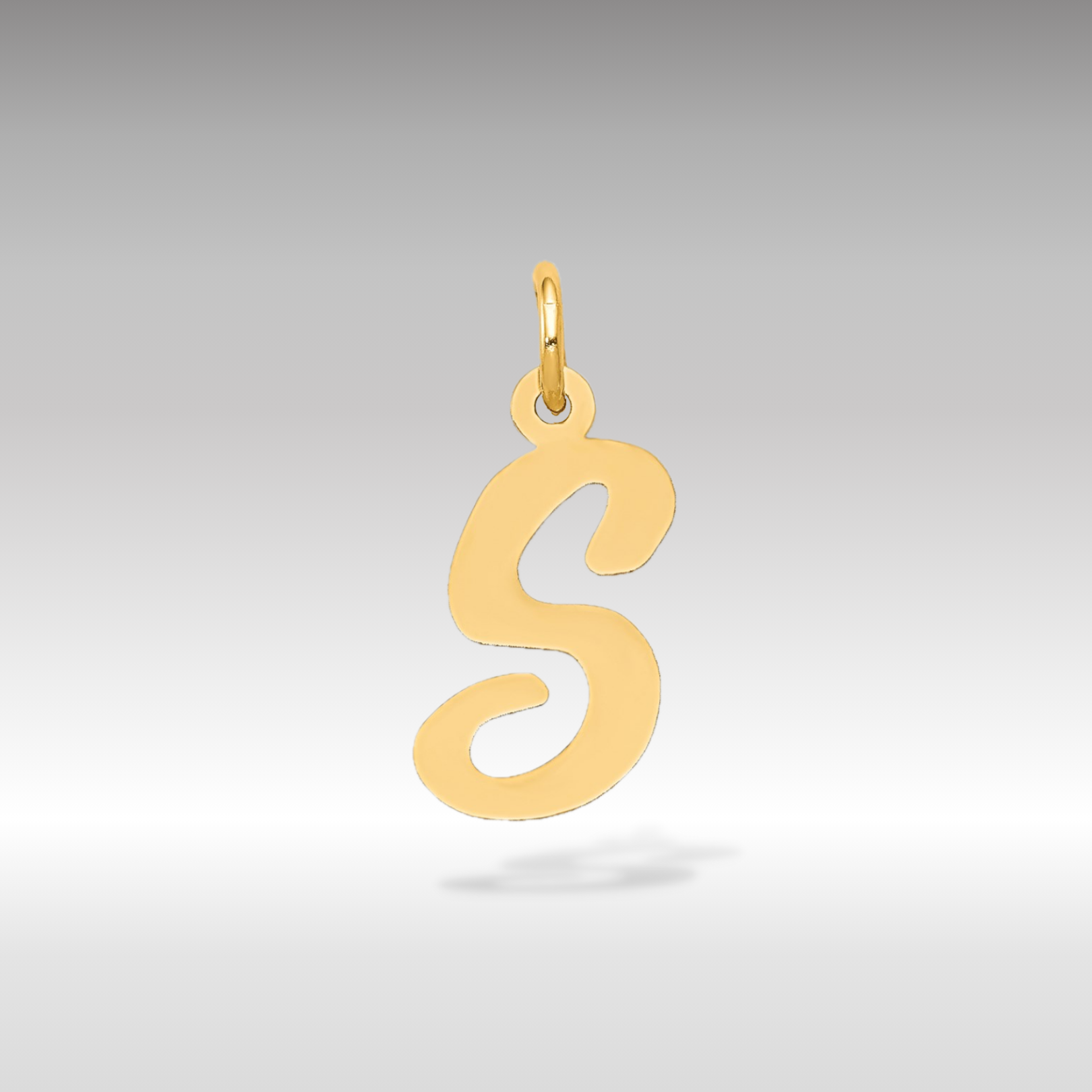 14K Gold Script Letter "S" Initial Pendant - Charlie & Co. Jewelry
