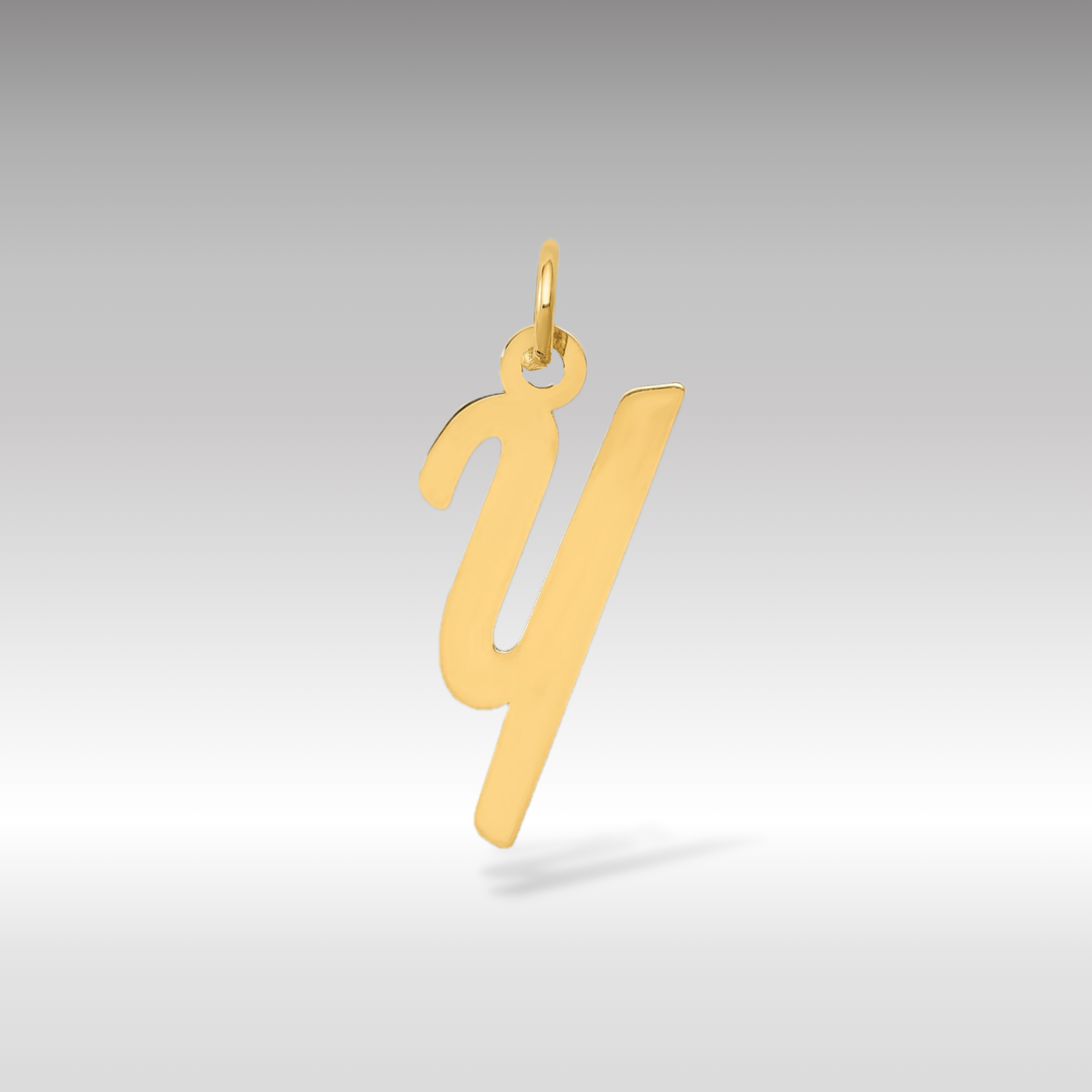 14K Gold Script Letter "Y" Initial Pendant - Charlie & Co. Jewelry