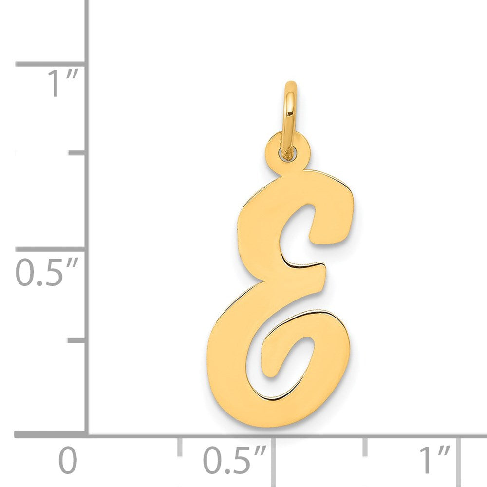 Charlie & Co Jewelry | 14k Large Script Letter E Initial Charm - Model YC662E