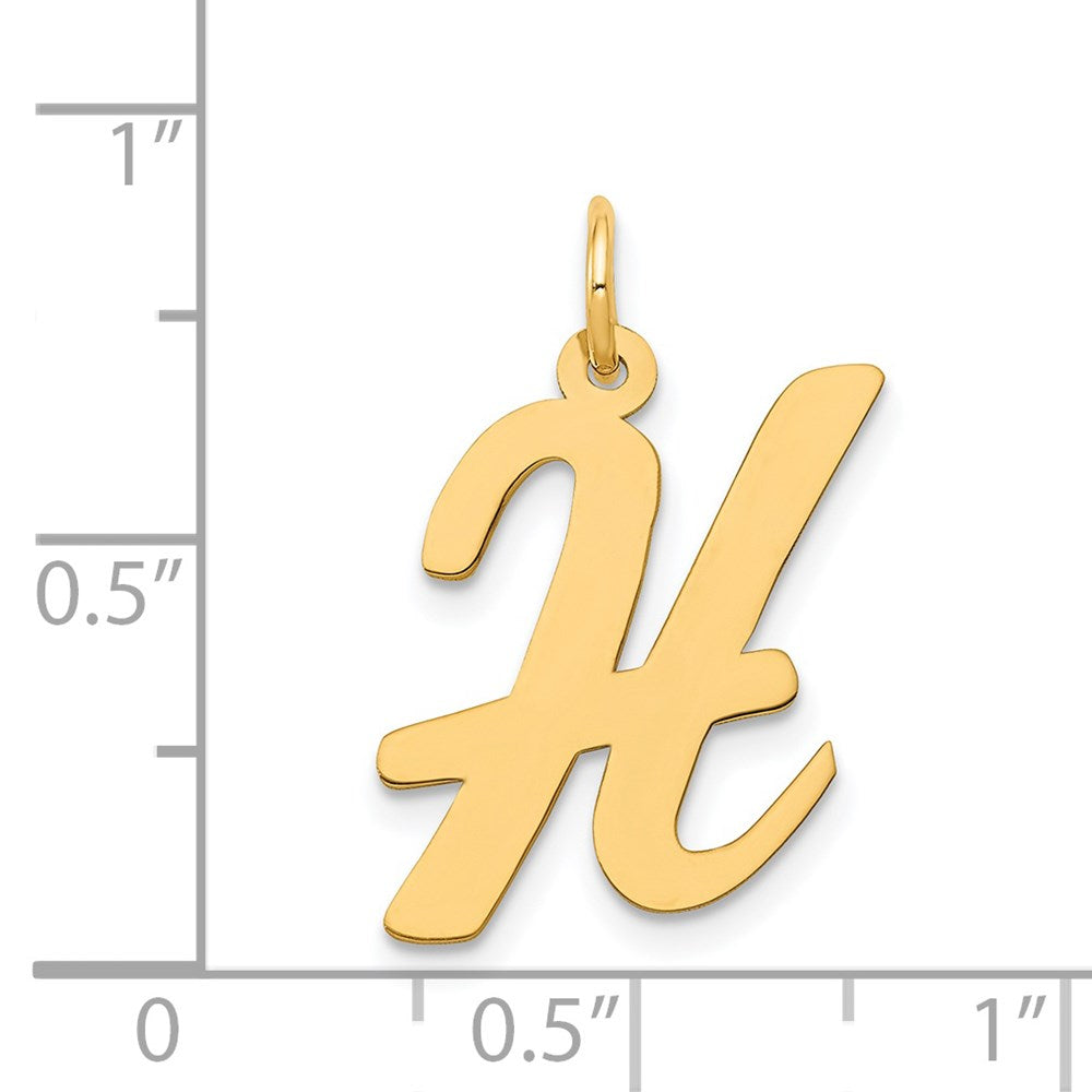 Charlie & Co Jewelry | 14k Large Script Letter H Initial Charm - Model YC662H