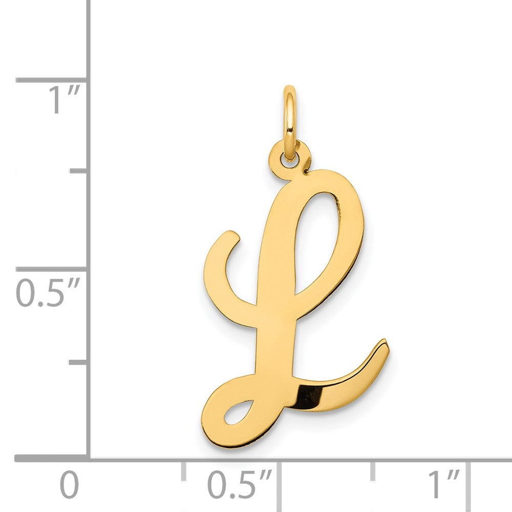 Charlie & Co Jewelry | 14k Large Script Letter L Initial Charm - Model YC662L