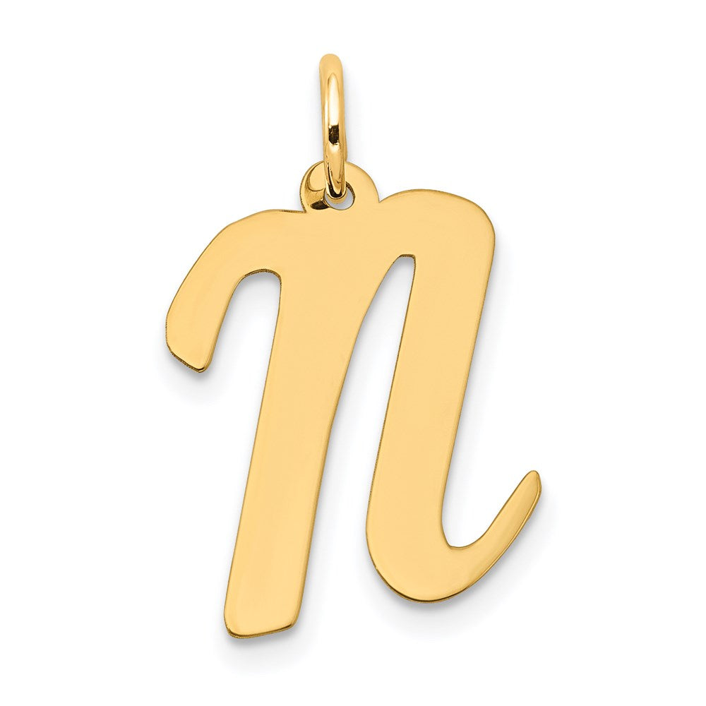 Charlie & Co Jewelry | 14k Large Script Letter N Initial Charm - Model YC662N